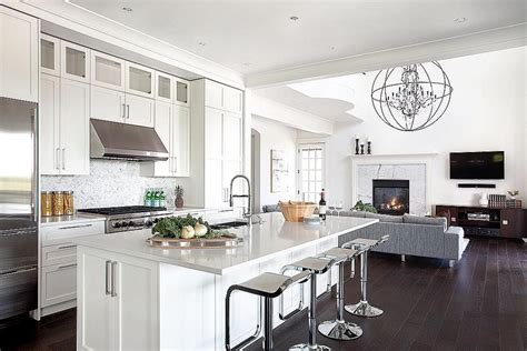 Open Concept Living Contemporary Kitchen Design Modern White
