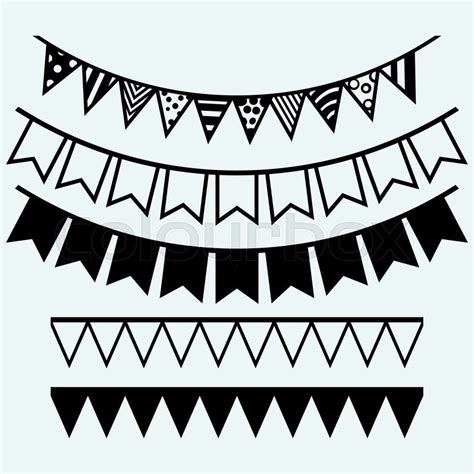 Bunting And Garland Isolated On Blue Stock Vector Colourbox