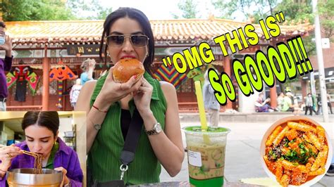 جولة أكل الشوارع في الصين و اشهر اكلة كورية Street Food Tour In Montreal China Youtube
