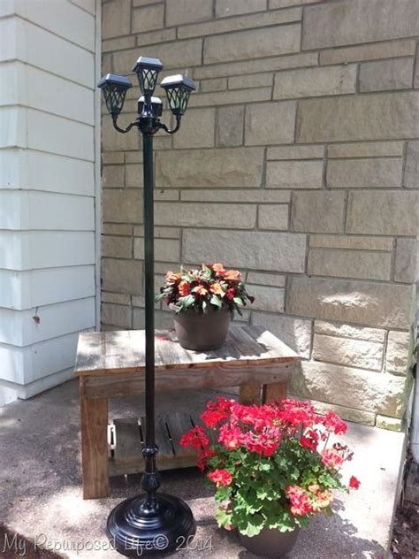 Repurposed Floor Lamp Solar Light For The Backyard Solar Light Crafts