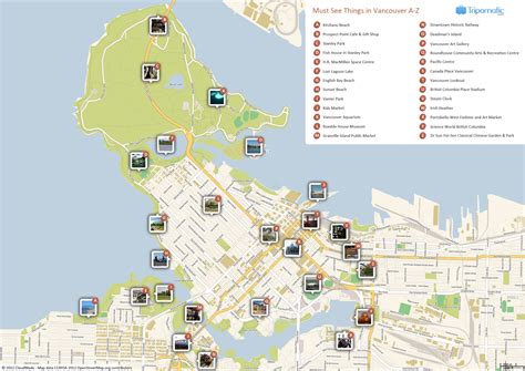 Vancouver Printable Tourist Map Vancouver City Canada Travel