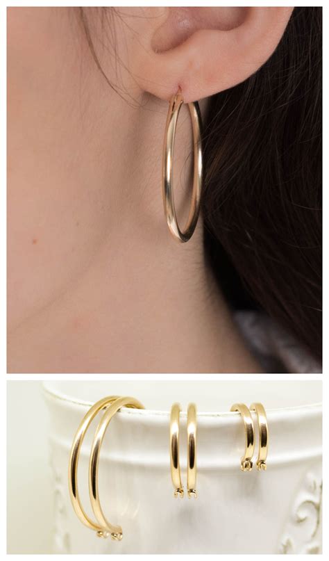 Big Goldfilled Hoops 14k Gold Filled Thick Hoop Earrings Gold Hoop