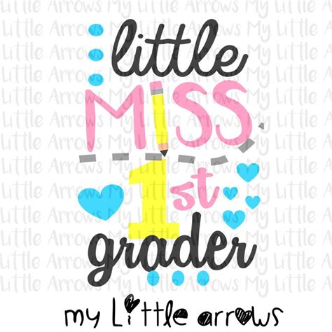 Little Miss 1st Grade Svg Dxf Eps Png Files For Cutting Etsy
