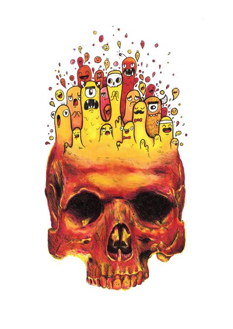 Vexx Doodle Art Skull Shefalitayal