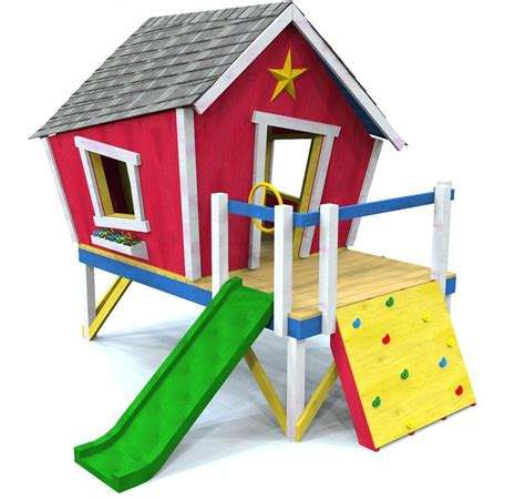 Whimsical Crooked Playhouse Plan Buildachildrensplayhouse Play