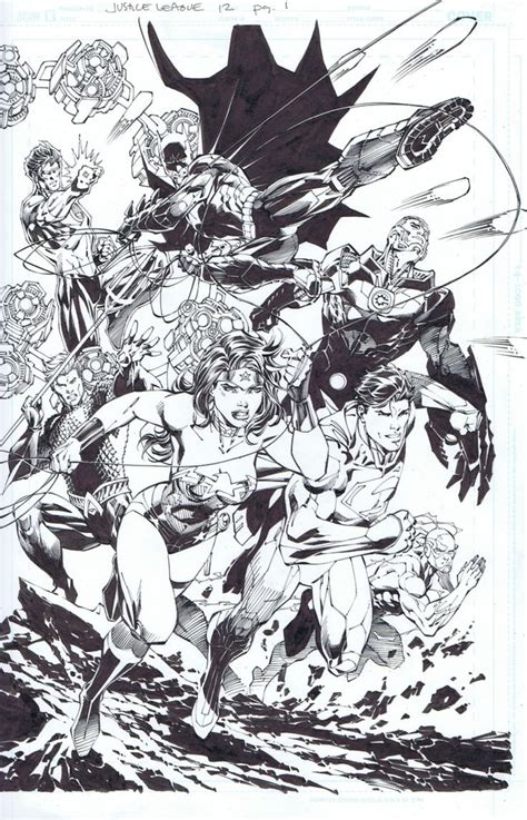Justice League By Jim Lee Jim Lee Art Comic Art Sketches