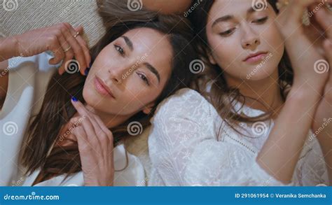 closeup attractive women posing together top view fashion models dancing hands stock footage
