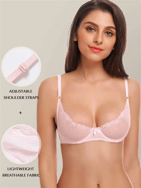 Wingslove Womens Sexy 12 Cup Balconette Mesh Underwired Lace Bra