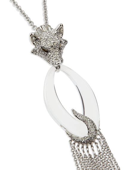 Alexis Bittar Large Wolf Pendant Necklace