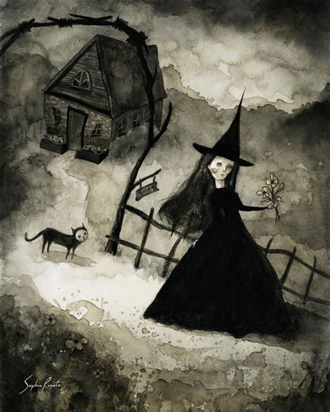 8x10 When A Witch Goes Off To Work Print Of An Etsy Scary Art Dark
