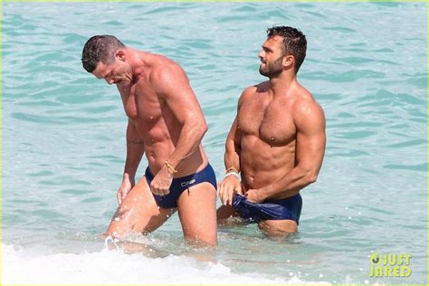 Luke Evans Shows Off His Buff Bod At The Beach With A Friend In Miami