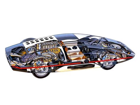 Ferrari Modulo Cutaway Drawing In High Quality