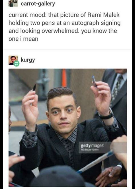 Basicly How I Handle Life Ridiculous Pictures Rami Malek Autograph Sign