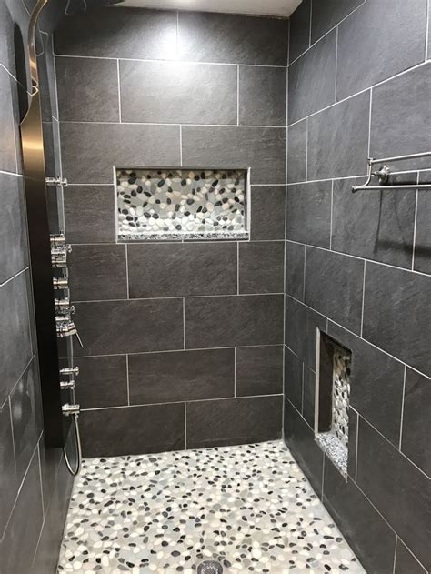 Put these on the floor of our shower and in the niche of our master bathroom remodel. 563 best Bathroom Pebble Tile and Stone Tile Ideas images ...