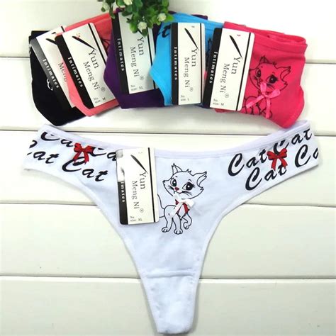 2019 Rebantwa Girl Cute T Panties G String Lady Thongs Lovely Cartoon Thong Women Underwear