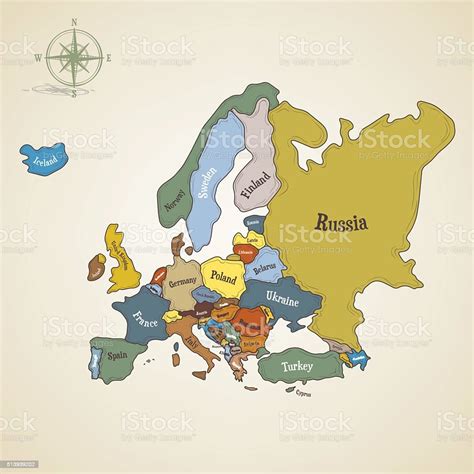 Hand Drawn Map Of Europe Stock Illustration Download Image Now Map