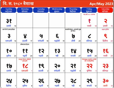 Nepali Calendar 2080 Nepali Patro 2080