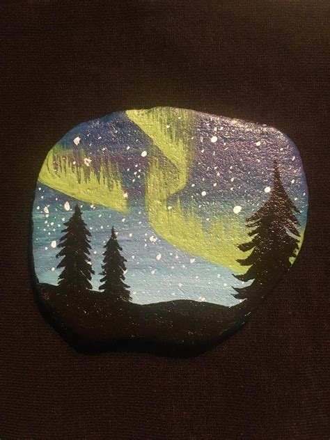 Northern Lights Painted Rocks Hand Painted Rocks Northern Lights