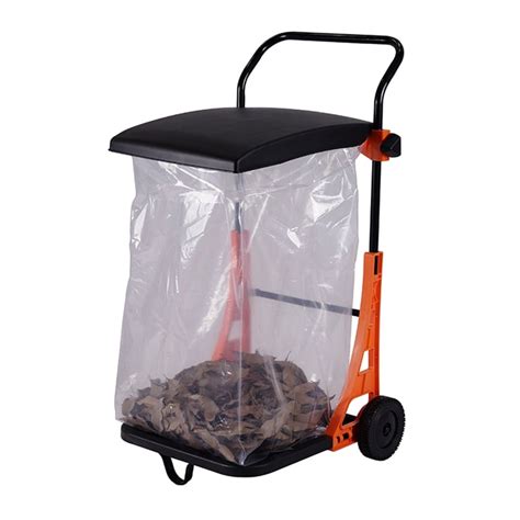 Hand Push Garden Dump Trash Cart With Wheels With 1pc Plastic Bag 80l Black