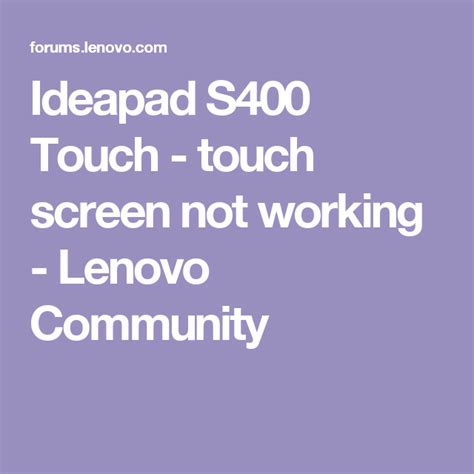 Ideapad S400 Touch Touch Screen Not Working English Community Touch