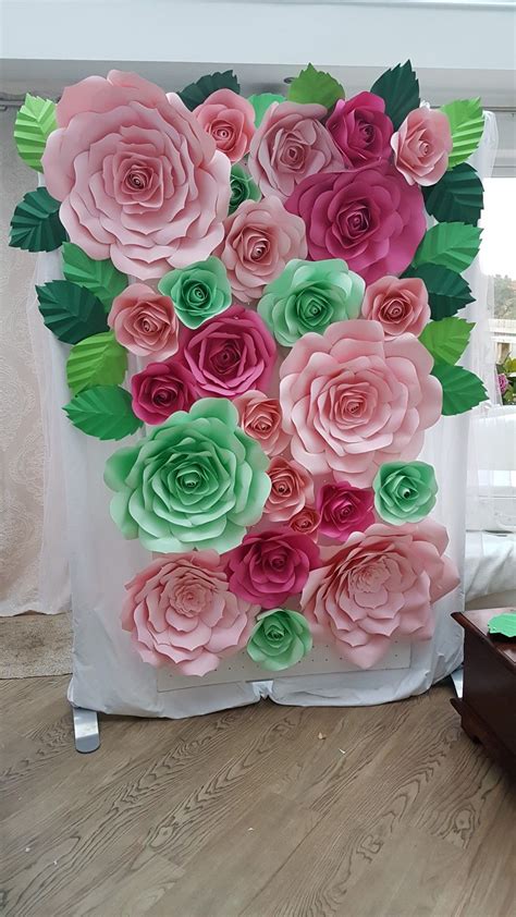 Giant Paper Flower Wall For Weddings Birthdays Etc In Baby Pink Deep