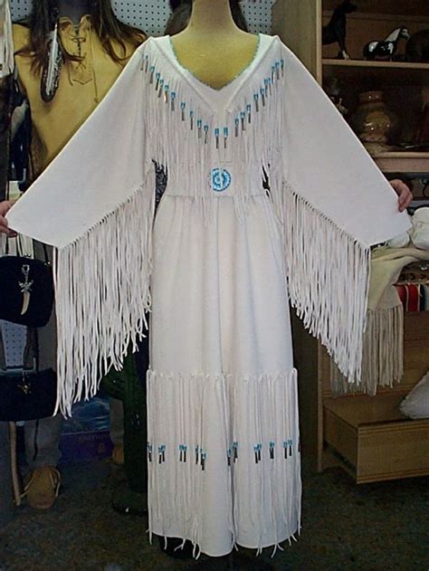 Beaded Buckskin Dresses White Deerelk Hide Wedding Dress With Seed Bead Detail Around The