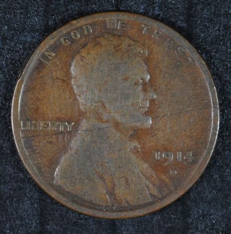 1914 D Lincoln Wheat Cent Vg Key Coin