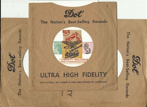 6 DOT BROWN VINTAGE ORIGINAL COMPANY FACTORY 45 RPM RECORD SLEEVE