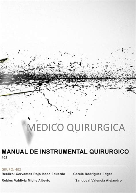 Manual De Instrumental Quirúrgico Medico Quirurgica Manual De