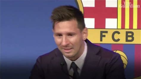 Lionel Messi Crying Tearful As Barcelona Exit Looms Youtube