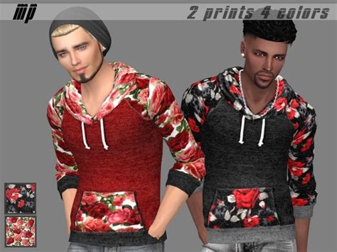 Mp Male Floral Hoodies By Martyp At Tsr Sims 4 Updates