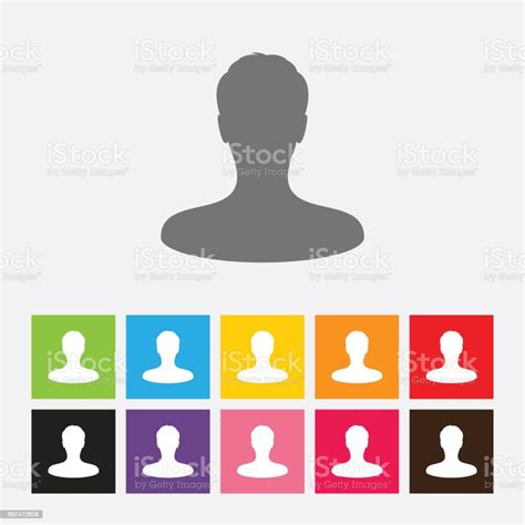Ikon Gambar Profil Avatar Pria Ilustrasi Stok Unduh Gambar Sekarang Abu Abu Bagian Tubuh