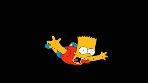 Bart Simpson Falling With Black Background