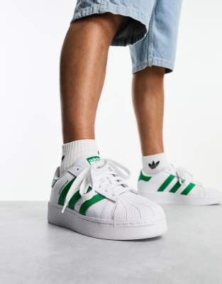 Adidas Originals Superstar Xlg Trainers In Future White Green Asos