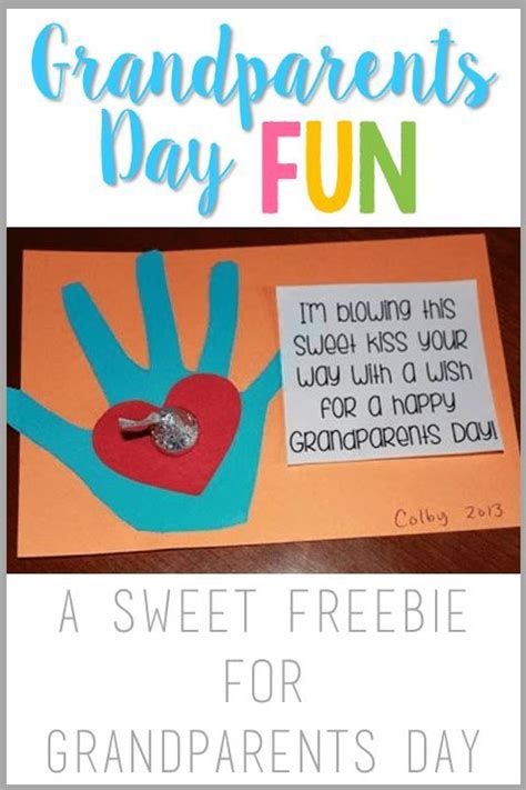 A Handprinted Card With The Words Grandparents Day Fun On It
