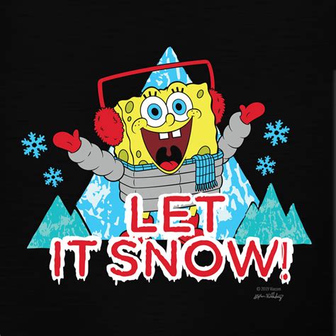 Spongebob Let It Snow Kids Short Sleeve T Shirt Spongebob Squarepants
