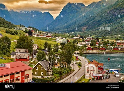 Village Of Olden Norway Stock Photo Alamy