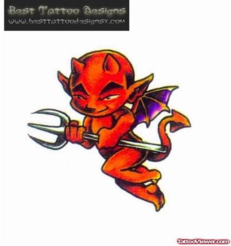 Awesome Little Devil Tattoo Design