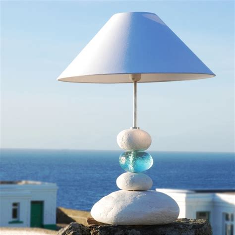 October Coastal Aquamarine Ocean Wave Table Lamp £185 From