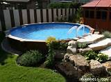 Above Ground Pool Rock Landscaping Images