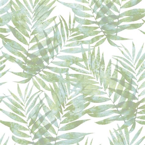 Galerie Organic Textures Tropical Leaves Light Green Wallpaper G67943