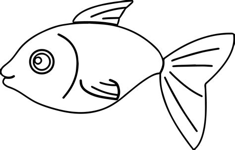 Cartoon Basic Fish Coloring Page Sheet