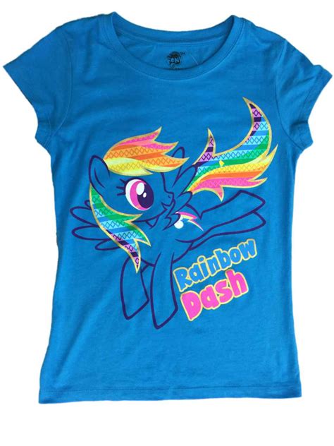 My Little Pony Girls Blue Rainbow Dash My Little Pony Horse Tee Shirt