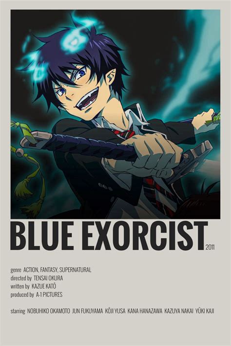 The Poster For Blue Exorcist Which Features An Image Of A Man Holding A