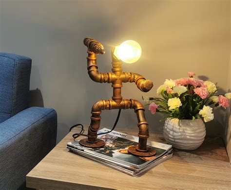 Robot Industrial Water Pipe Table Lamp Boxman