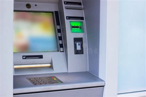 Atm Machine Identification Number And Screen On Atm Stock Image