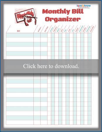 Dont panic , printable and downloadable free free printable monthly bill payment log organizing budgeting we have created for you. Bill Organizer Templates - FREE DOWNLOAD - Aashe