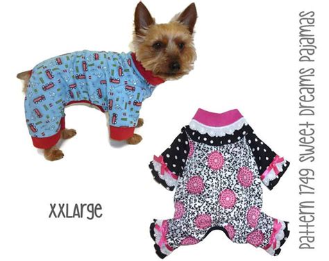 Sweet Dreams Dog Pajamas Pattern 1749 Dog Onesies Dog Pjs Etsy Dog