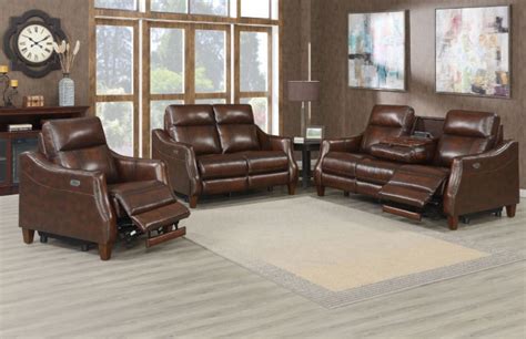 81w x 40h x 39d. Steve Silver | AI950 Akari Leather Reclining Living Room ...