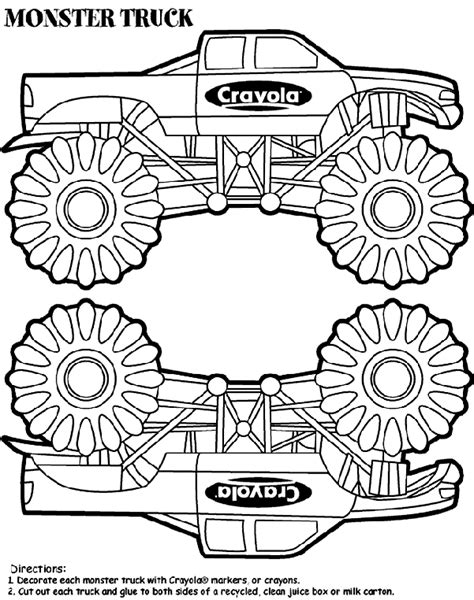 Try to color monster truck to unexpected colors! Monster Truck Box Coloring Page | crayola.com